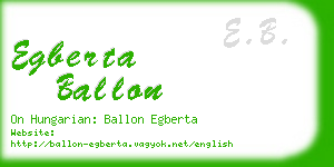 egberta ballon business card